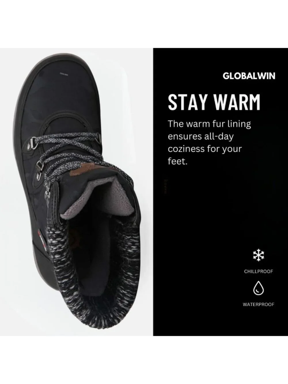 Cozy Waterproof Mid-Calf Winter Snow Boots with Fleece Lining & Non-Slip Sole